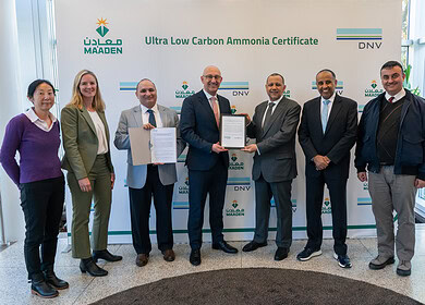 DNV certifies Ma’aden as ultra low carbon ammonia producer