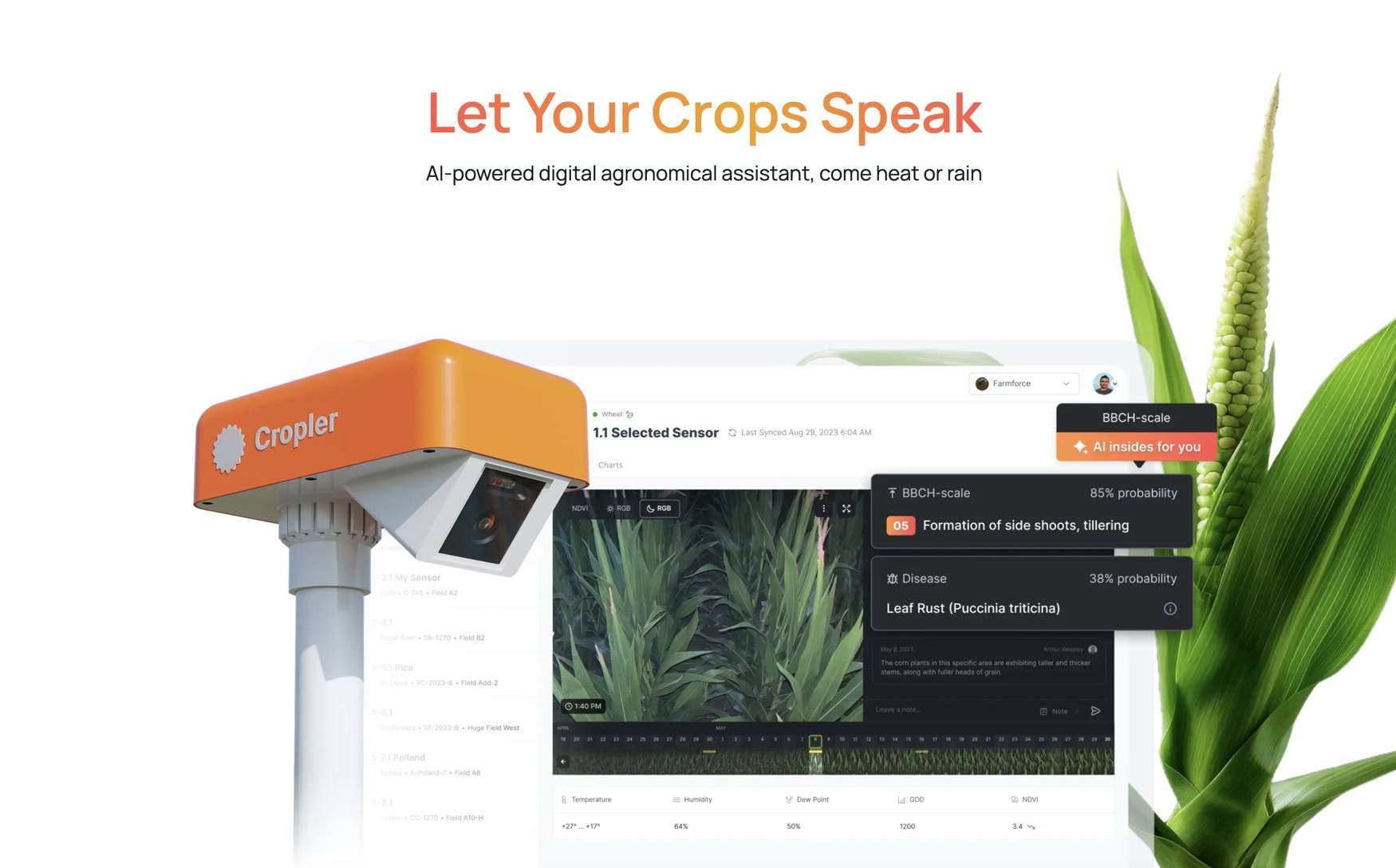 Cropler provides farmers with a 24/7 AI-powered digital agronomist