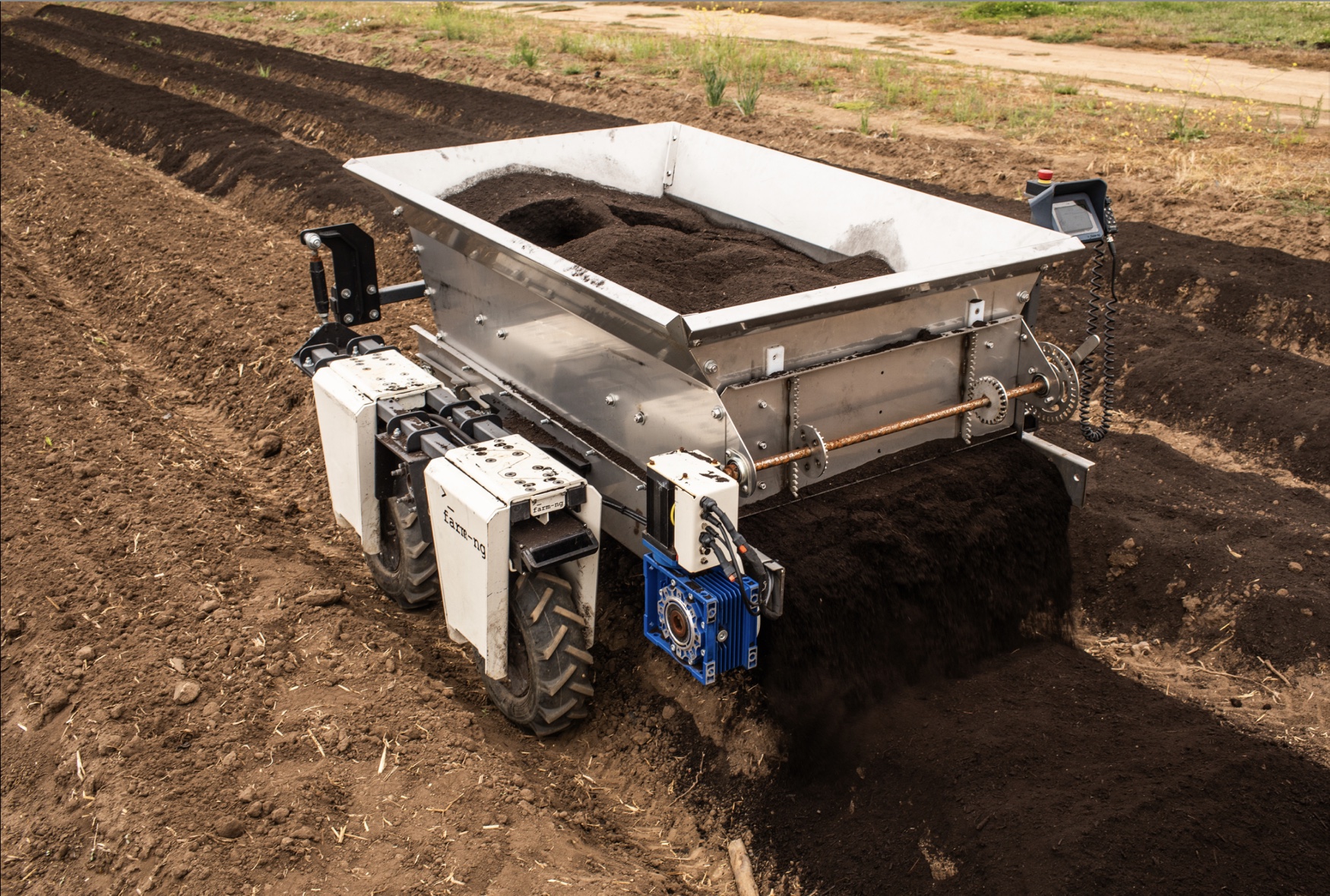 Farm-ng launches electric compost spreader for regenerative agriculture