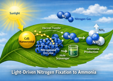 Researchers converted atmospheric nitrogen into ammonia using light-activated nanocrystals